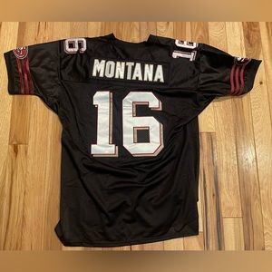 49er Joe Montana, black Jersey